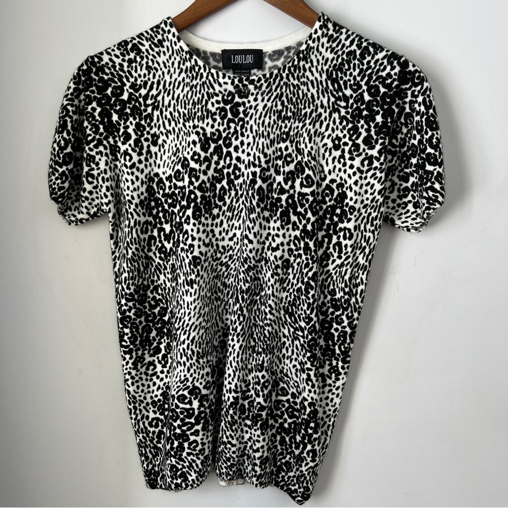 Lou Lou Pullover Knit Sweater Animal Print Womens Size Large